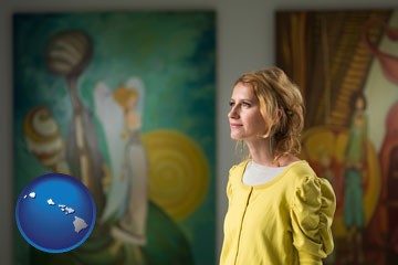 art museum with Hawaii icon