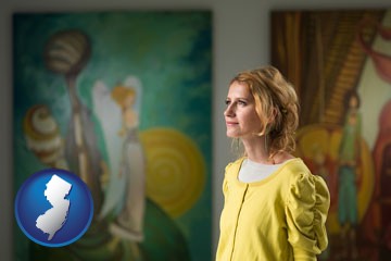 art museum with New Jersey icon