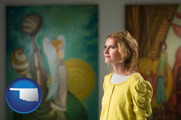 art museum with Oklahoma icon
