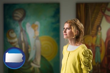 art museum with Pennsylvania icon