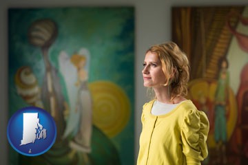 art museum with Rhode Island icon