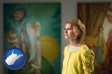 art museum with West Virginia icon